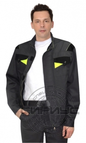 Куртка "СИРИУС-ХОВАРД" : темно-серая с черной и лимонной отд.
