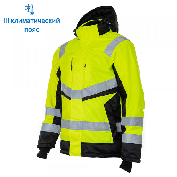 Зимняя сигнальная куртка Brodeks  KW 216, желтый/черный