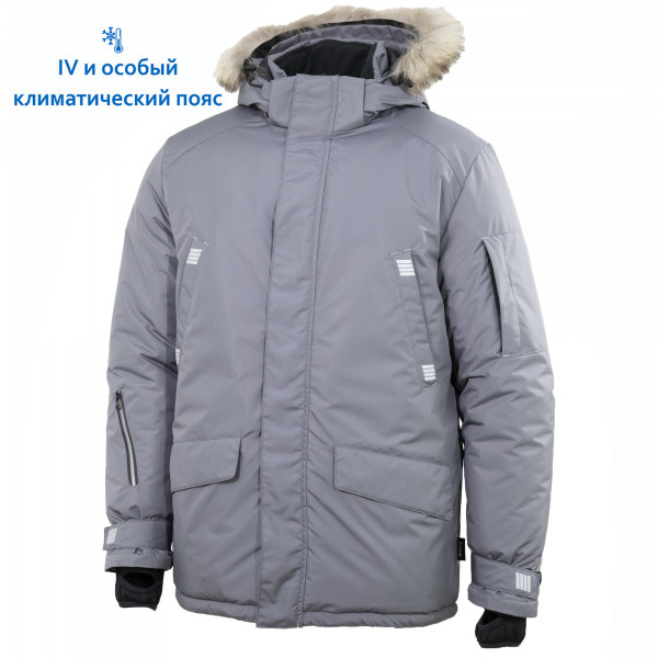 Куртка - парка мужская зимняя Brodeks KW 204 PLUS, серый