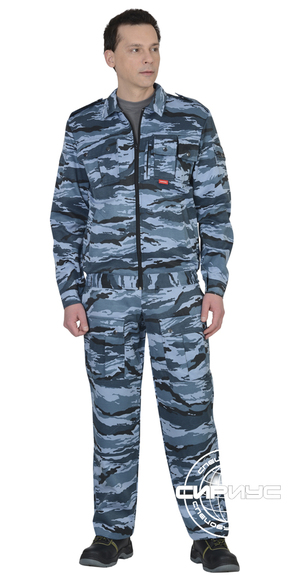 Костюм "СИРИУС-ФРЕГАТ" для охранника: куртка, брюки КМФ серый вихрь