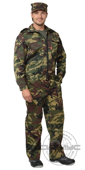 Костюм "СИРИУС-ВЫМПЕЛ": куртка, брюки (тк. смесовая) КМФ зеленый