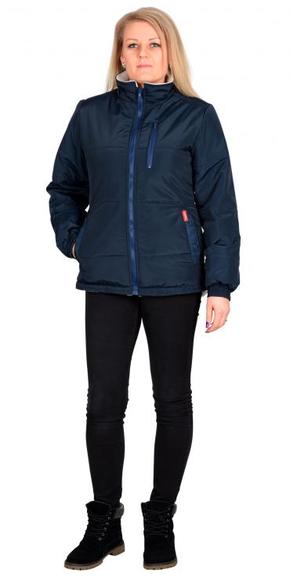 Куртка "СИРИУС-SNOW" синяя с бежевым на подкладке флис