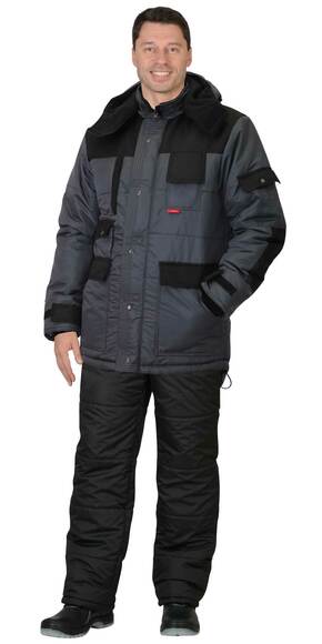 Куртка зимняя 5501 черная с серым 