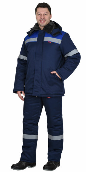 4Костюм "Рост-Арктика": курт.брюки, синий с васильковым и СОП 50мм 