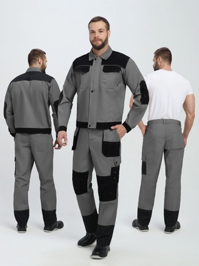 Костюм Вестгард-1 (тк.Канвас,260) брюки, т.серый/черный