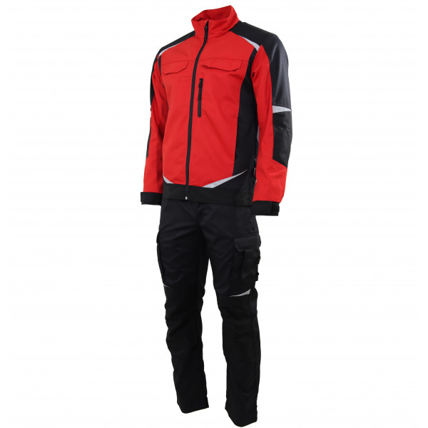 Летний рабочий костюм Brodeks KS 202, красный/черный + KS 302, черный