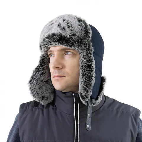 Шапка-ушанка Brodeks KM 109, синяя