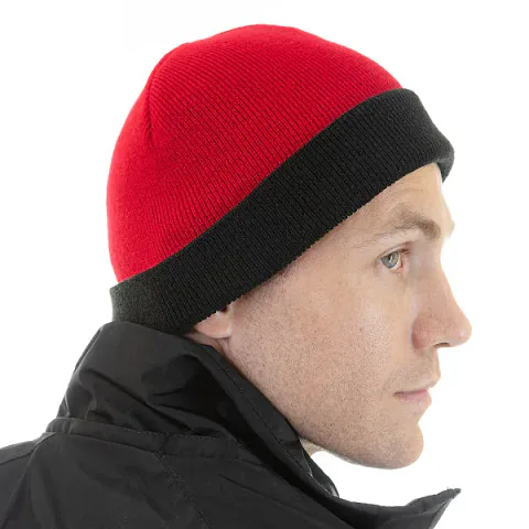 Шапка Brodeks Bicolor, красный / черный