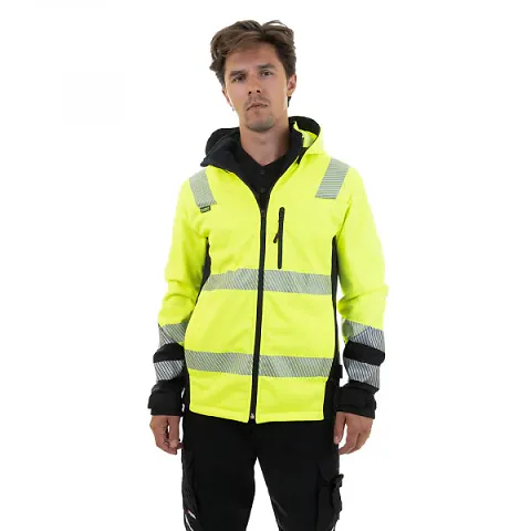 Сигнальная куртка-софтшелл BRODEKS KS 227, желтый/черный