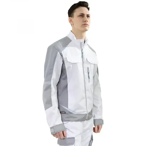 Куртка мужская летняя Brodeks KS 202, белый/серый