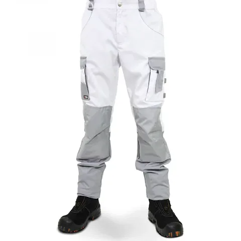 Брюки мужские летние Brodeks KS 302, белый/серый