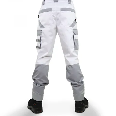 Брюки мужские летние Brodeks KS 302, белый/серый